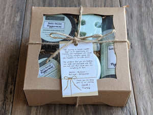 Scent Themed Gift Box LAVENDER, PEPPERMINT or CITRUS Soap Lip Balm Lotion Stick Salt Scrub Bath Salt +