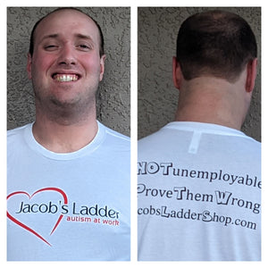 T-Shirt - JACOB'S LADDER AUTISM AT WORK Gray & White Tee Shirt