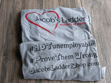 Load image into Gallery viewer, T-Shirt - JACOB&#39;S LADDER AUTISM AT WORK Gray &amp; White Tee Shirt