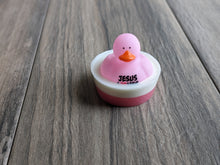 Load image into Gallery viewer, VALENTINE&#39;S Rubber Duck Kids Soap JESUS LOVES YOU