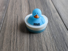 Load image into Gallery viewer, VALENTINE&#39;S Rubber Duck Kids Soap JESUS LOVES YOU