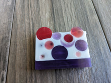 Load image into Gallery viewer, VALENTINE FUN Soap Purple &amp; Red Circles