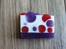 Load image into Gallery viewer, VALENTINE FUN Soap Purple &amp; Red Circles