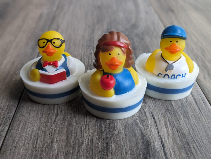 TEACHER APPRECIATION Rubber Duck Soap COACH LIBRARIAN EDUCATOR