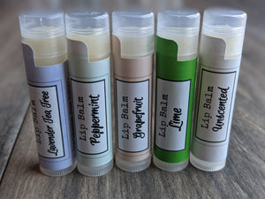 Lip Balm Mint Grapefruit Lime Lavender-Tea Tree Peppermint +++