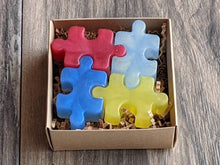 Load image into Gallery viewer, Autism Puzzle Piece Soap  Sulfate Paraben Free Set of 4 Multicolor Variety of Scents