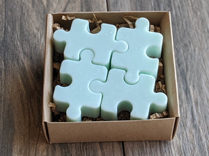 Autism Puzzle Piece Soap  Sulfate Paraben Free Set of 4 Multicolor Variety of Scents