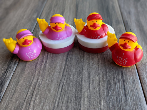 VALENTINE'S Rubber Duck Soap I LOVE YOU Sign Language