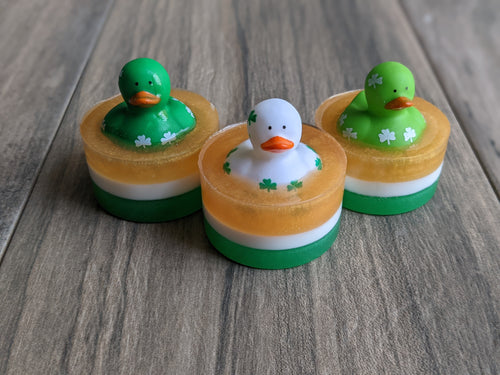 ST PATRICK'S DAY Mini SHAMROCK Ducks Rubber Duck Kids Soap