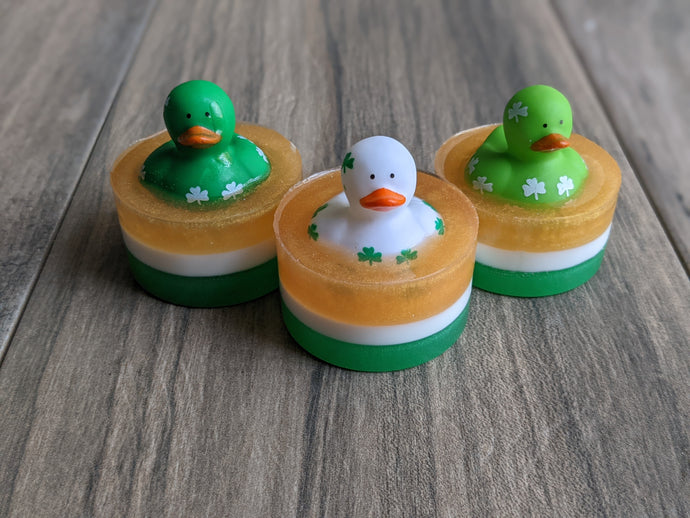 ST PATRICK'S DAY Mini SHAMROCK Ducks Rubber Duck Kids Soap